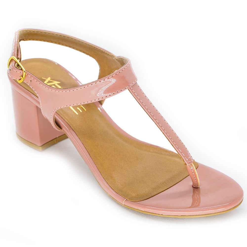 sandalia salto grosso tira fina