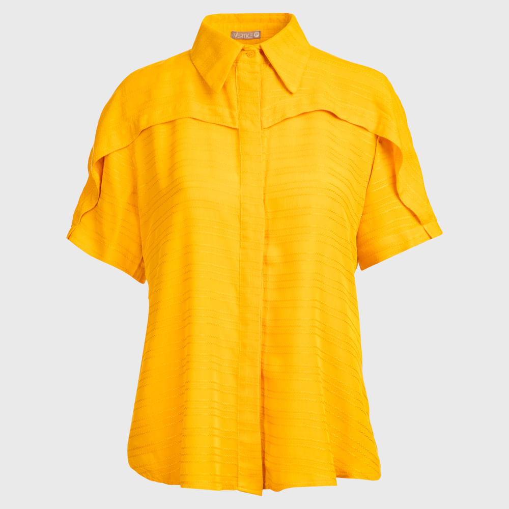 Camisa Feminina Manga Curta - Amarelo G