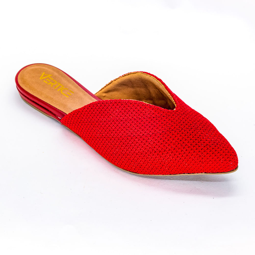 Mule Feminino Bico Fino - Vermelho