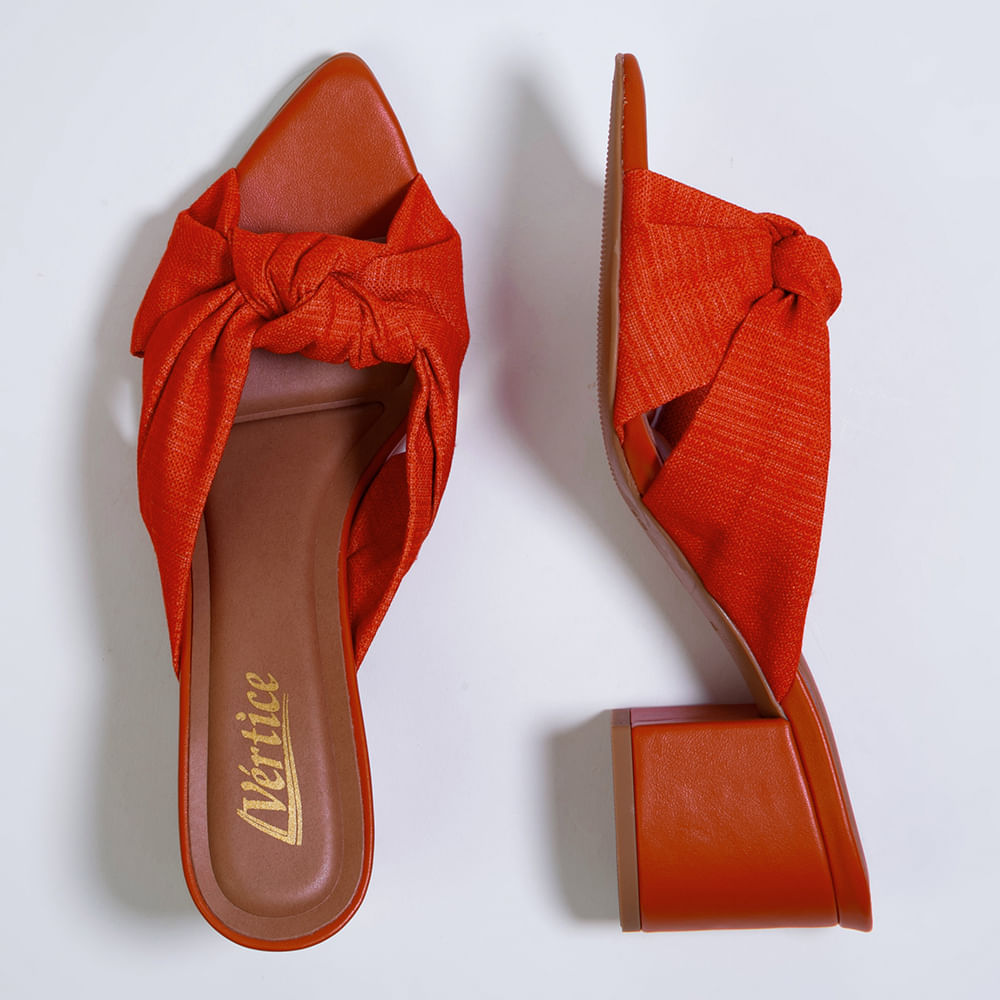 Tamanco Mule Feminino Tiras Conforto Soft - Coral