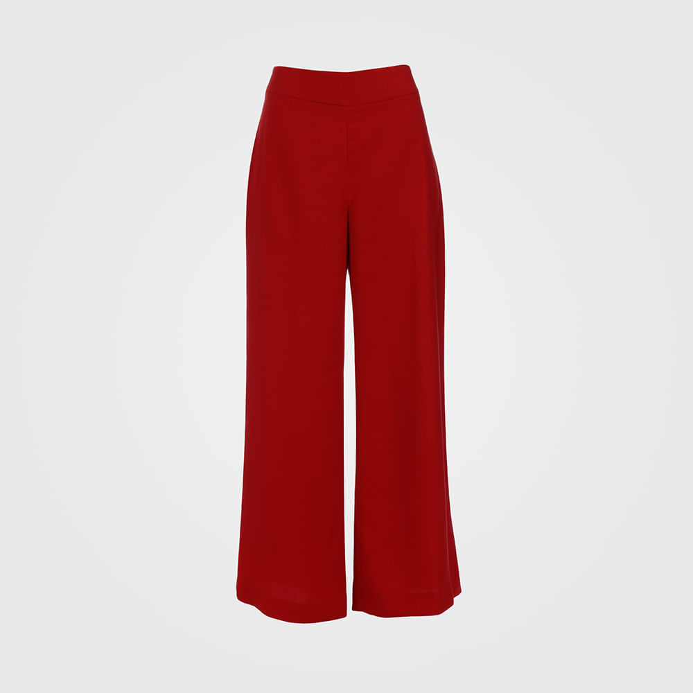 Calça Pantacourt Feminina Slim - Vermelho