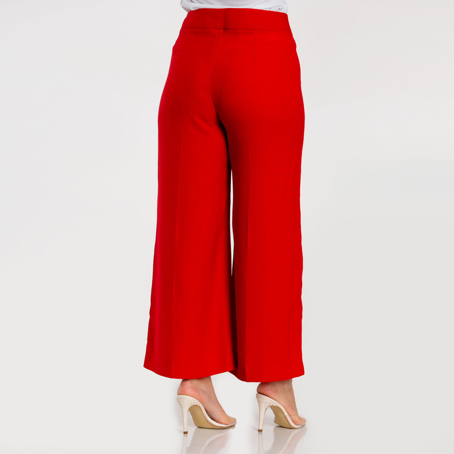 Calça Pantacourt Feminina Slim - Vermelho