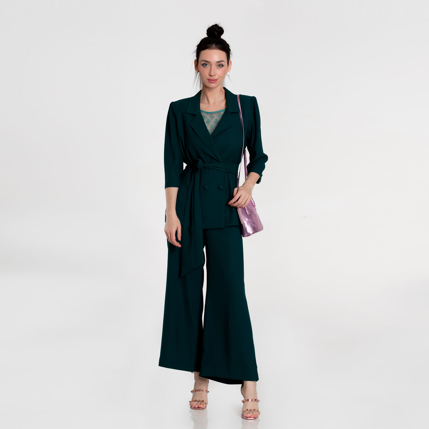 Calça Pantacourt Feminina Slim - Verde Musgo