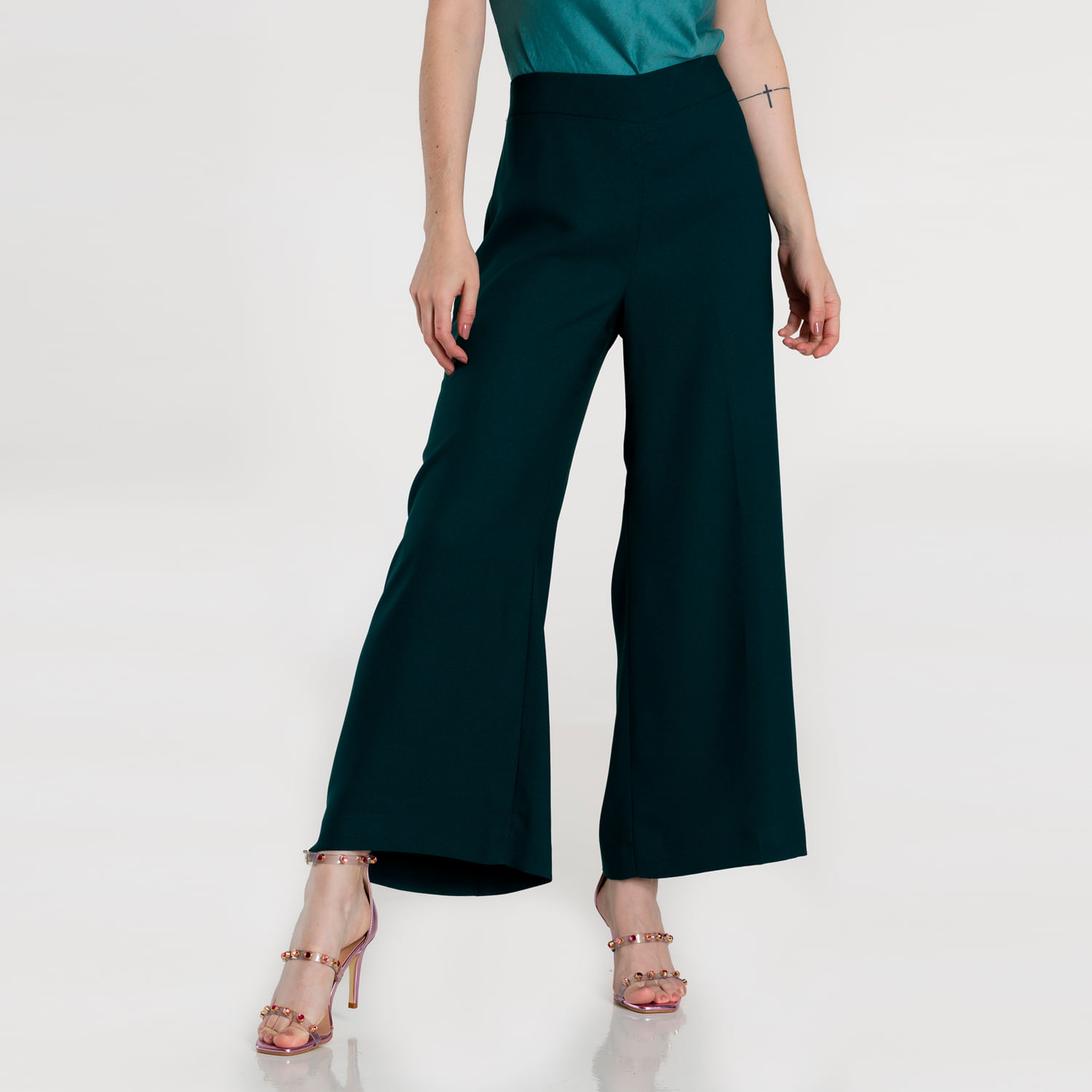 Calça Pantacourt Feminina Slim - Verde Musgo