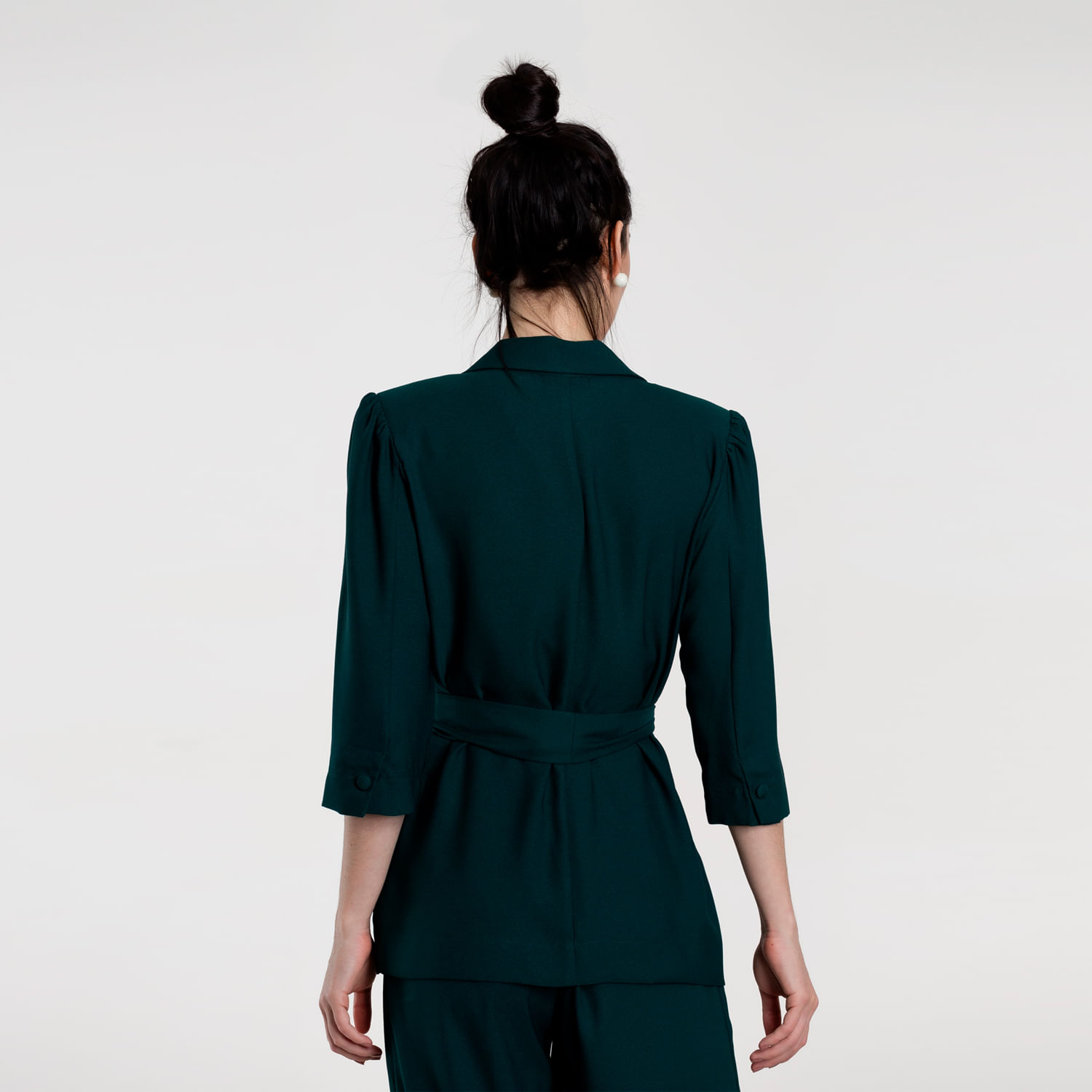 Blazer Feminino Amarração Cintura - Verde Musgo