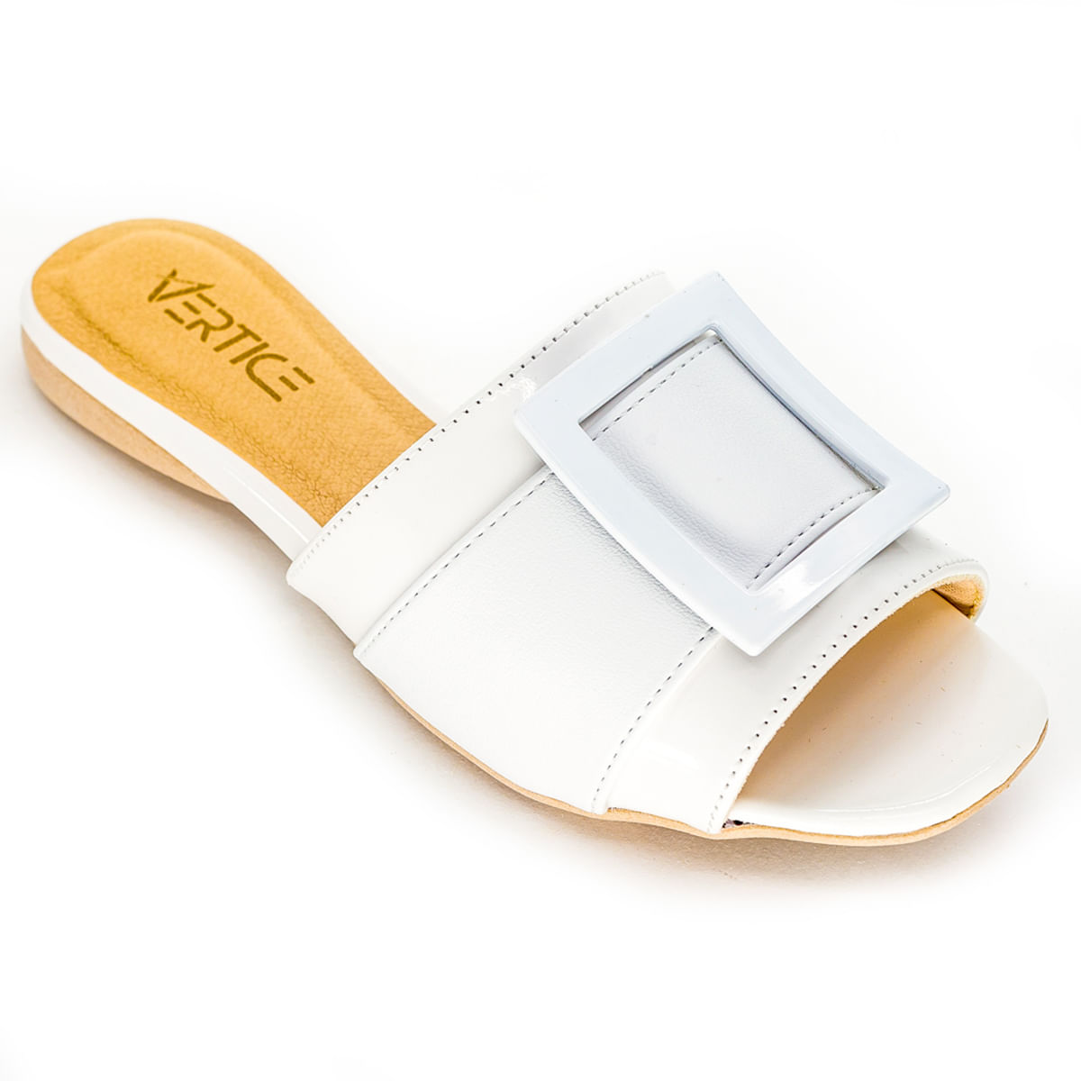 Rasteira Flat Feminina Com Fivela - Branco