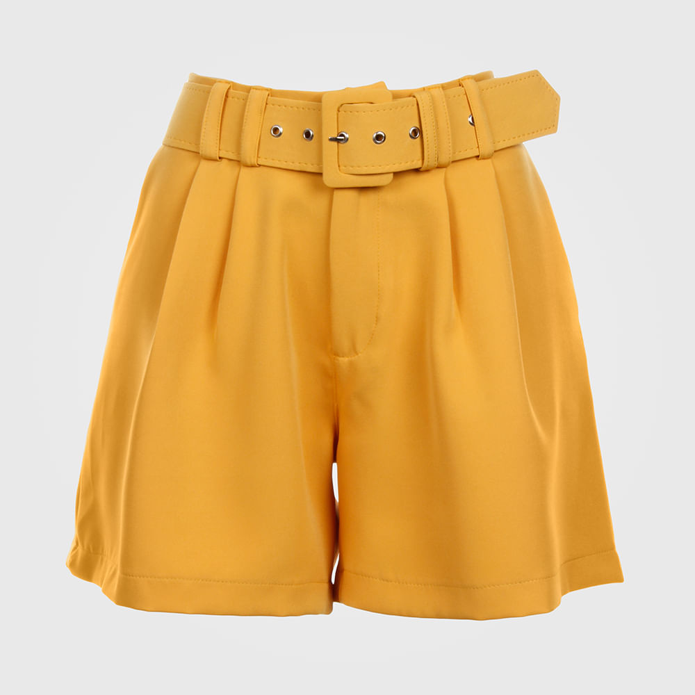 short amarelo feminino