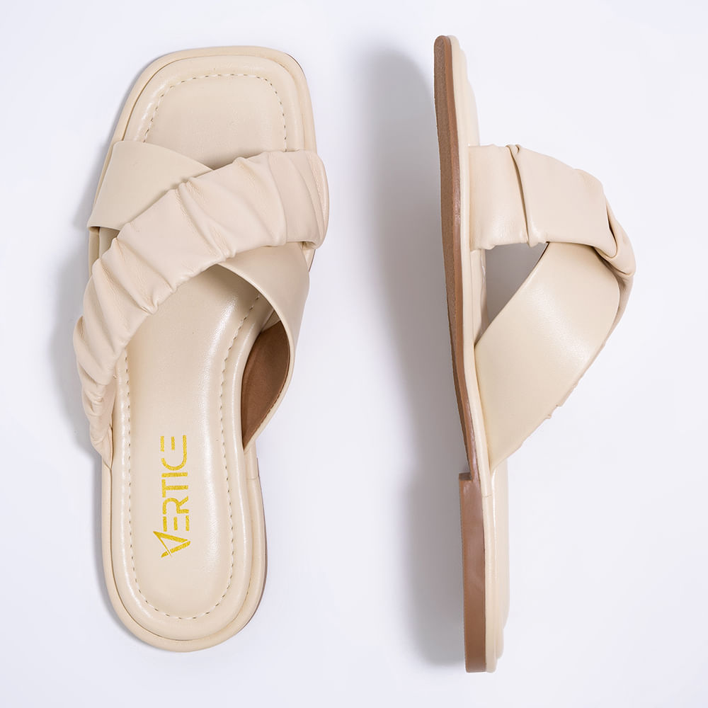 Rasteira Flat  Scrunchie  Off White