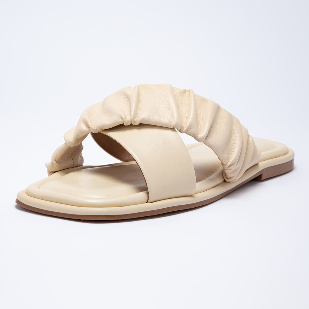 Rasteira Flat  Scrunchie  Off White