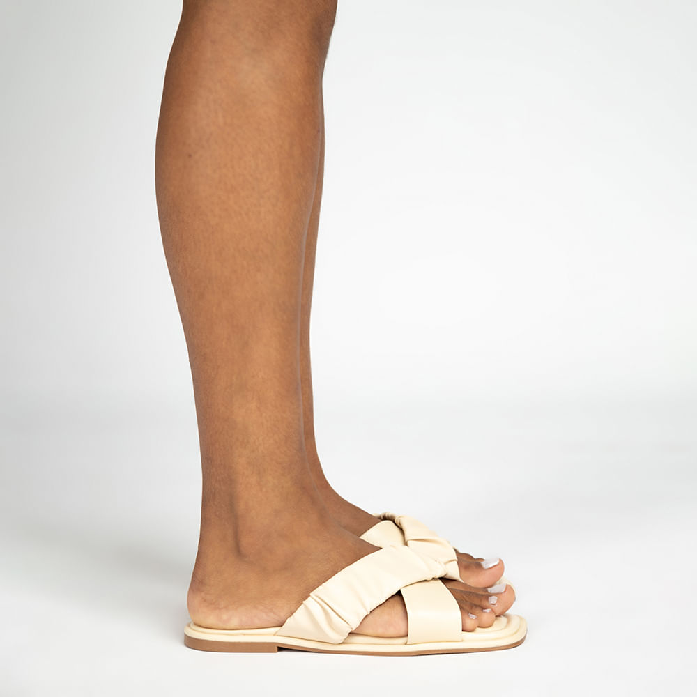 Rasteira Flat  Scrunchie  Off White