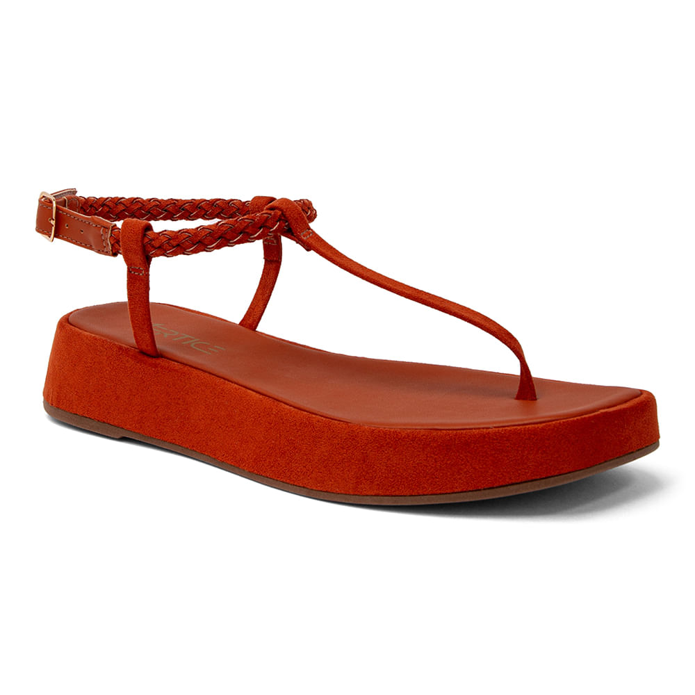 Sandália Papete Flatform Tressê Rust 35