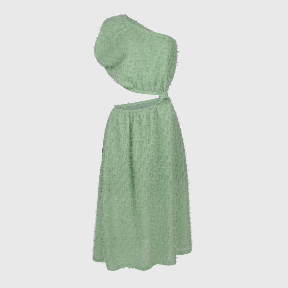 Vestido Assimétrico Com Nó  Verde