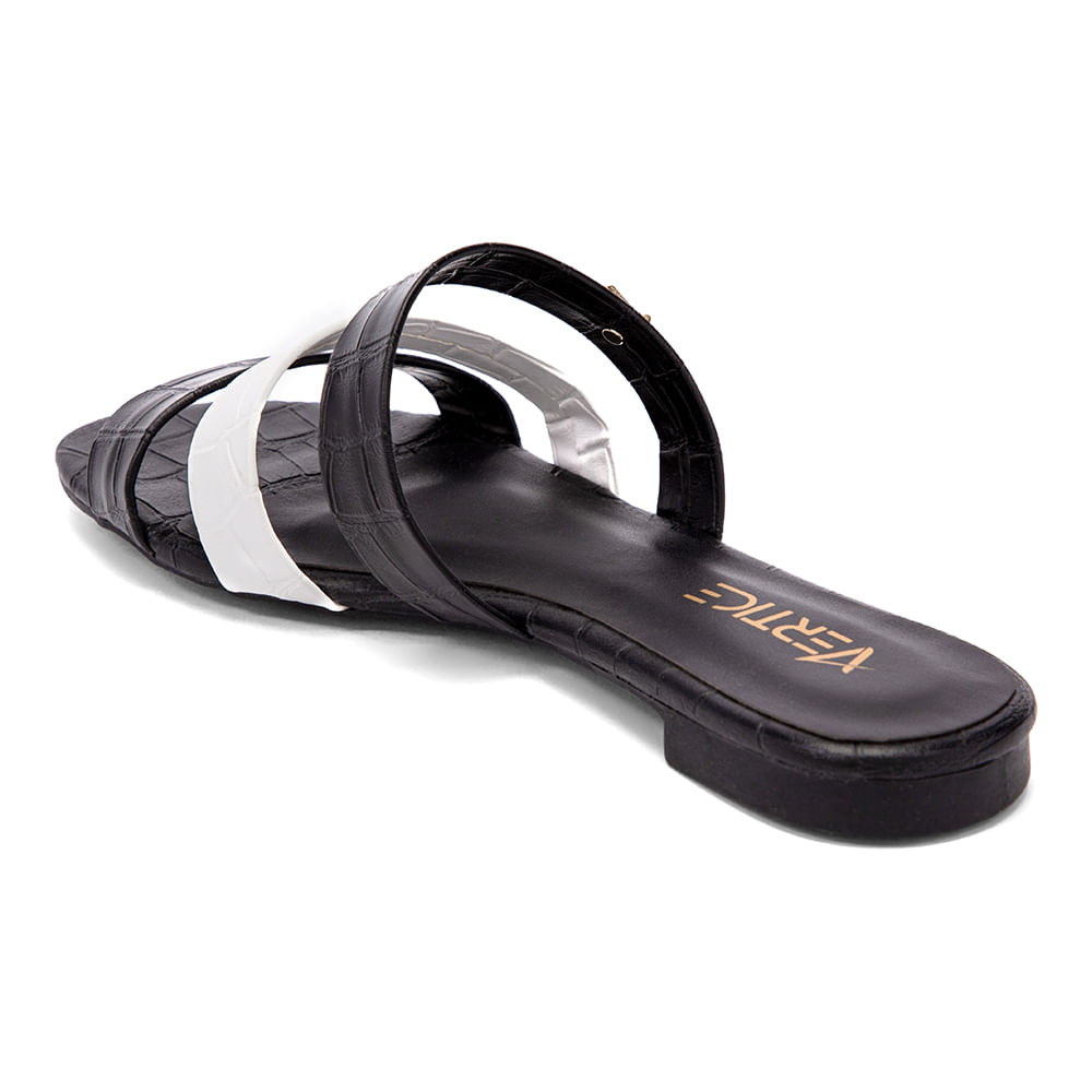 Sandália Rasteira Três Tiras Preto