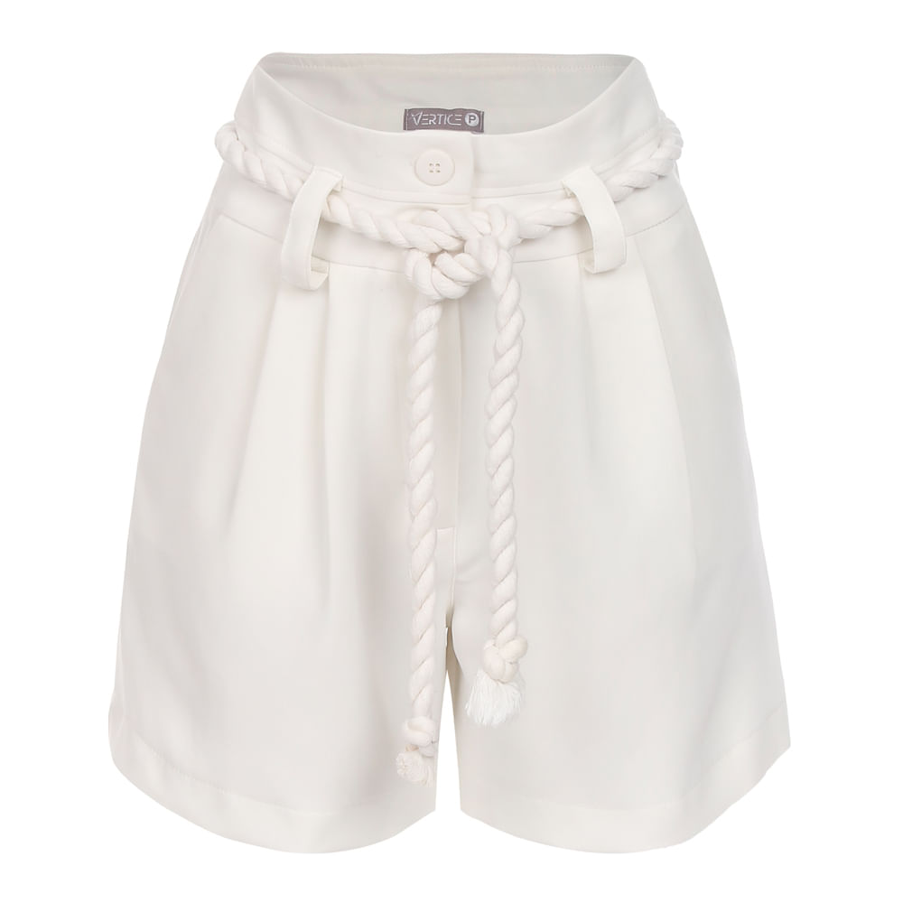 Short Alfaitaria Cintura Alta   Offwhite