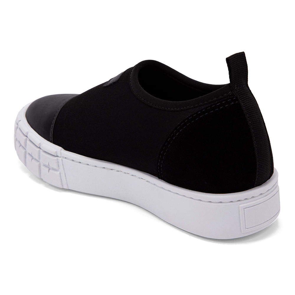 Tênis Slip On Elastano Flatform Preto