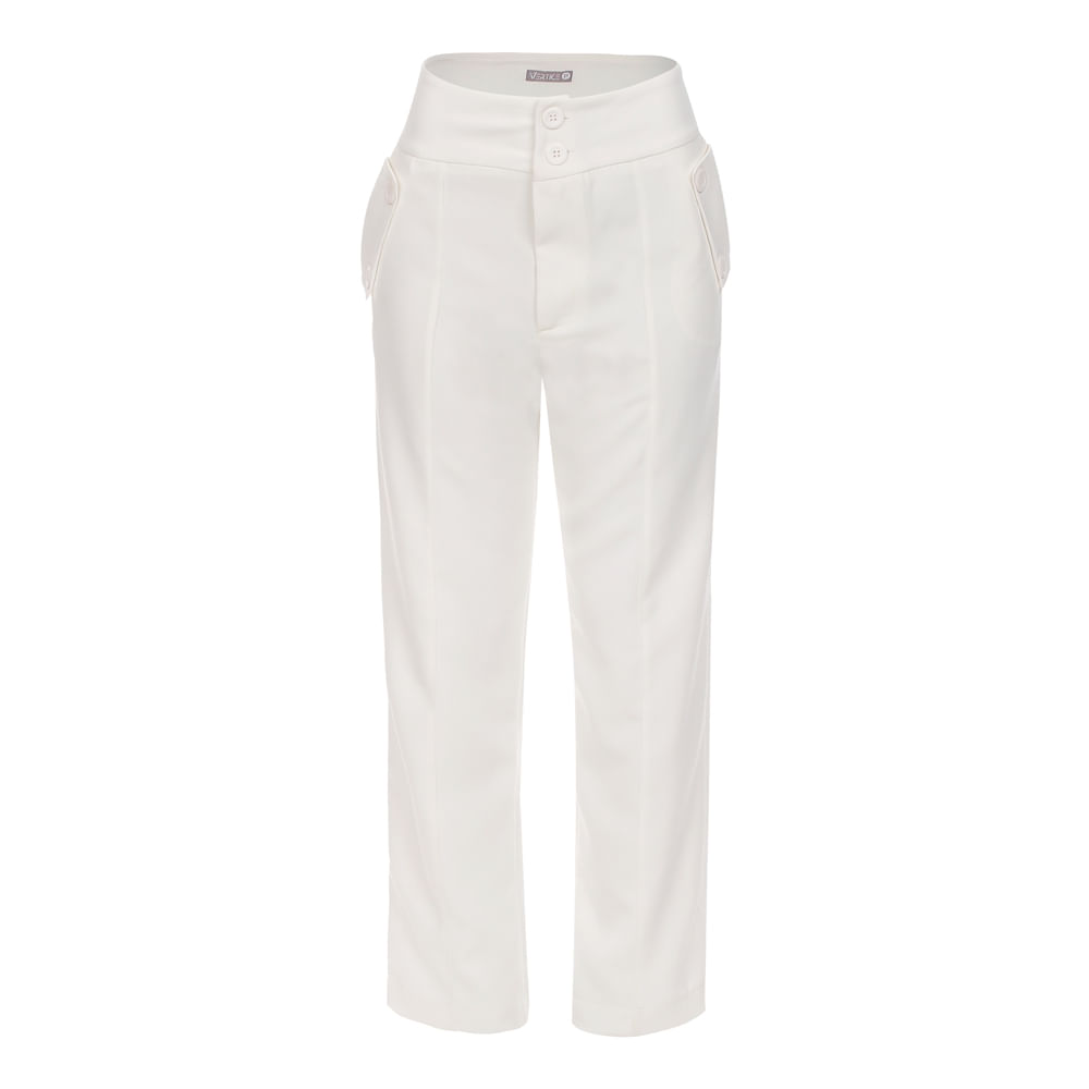 Calça Alfaitaria Reta Bolso Faca  Offwhite