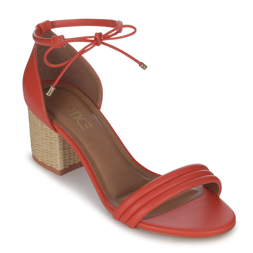 Sandália Feminina Salto Grosso Médio Brasa