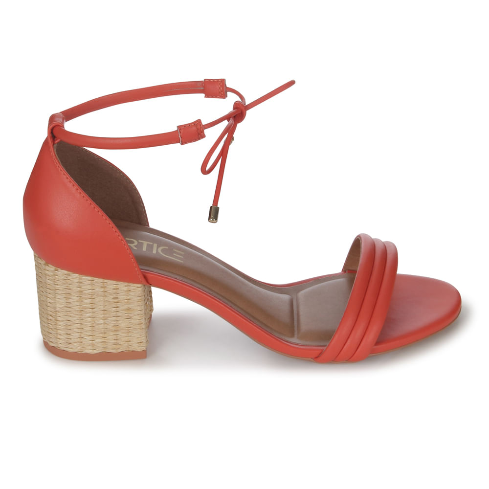 Sandália Feminina Salto Grosso Médio Brasa