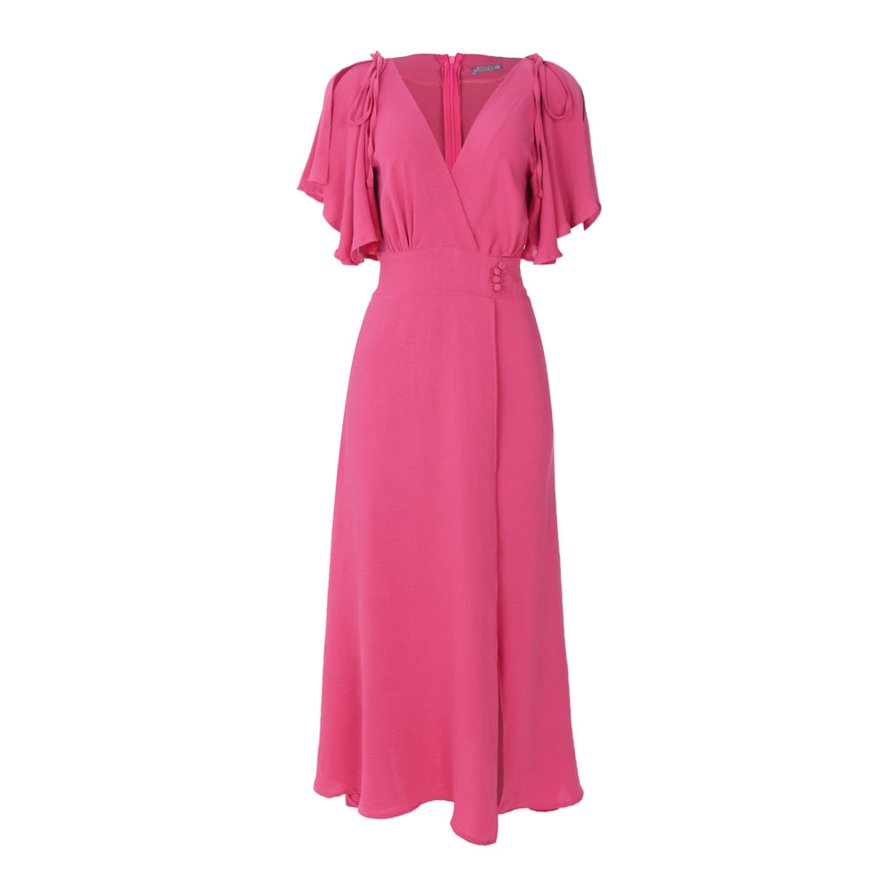 Vestido Longo FemininoTranspassado Rosa