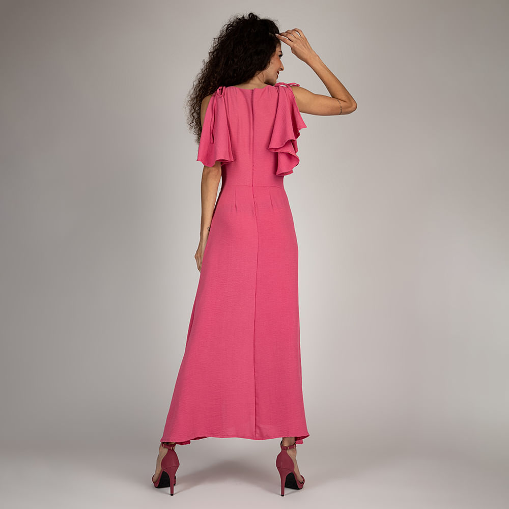 Vestido Longo FemininoTranspassado Rosa