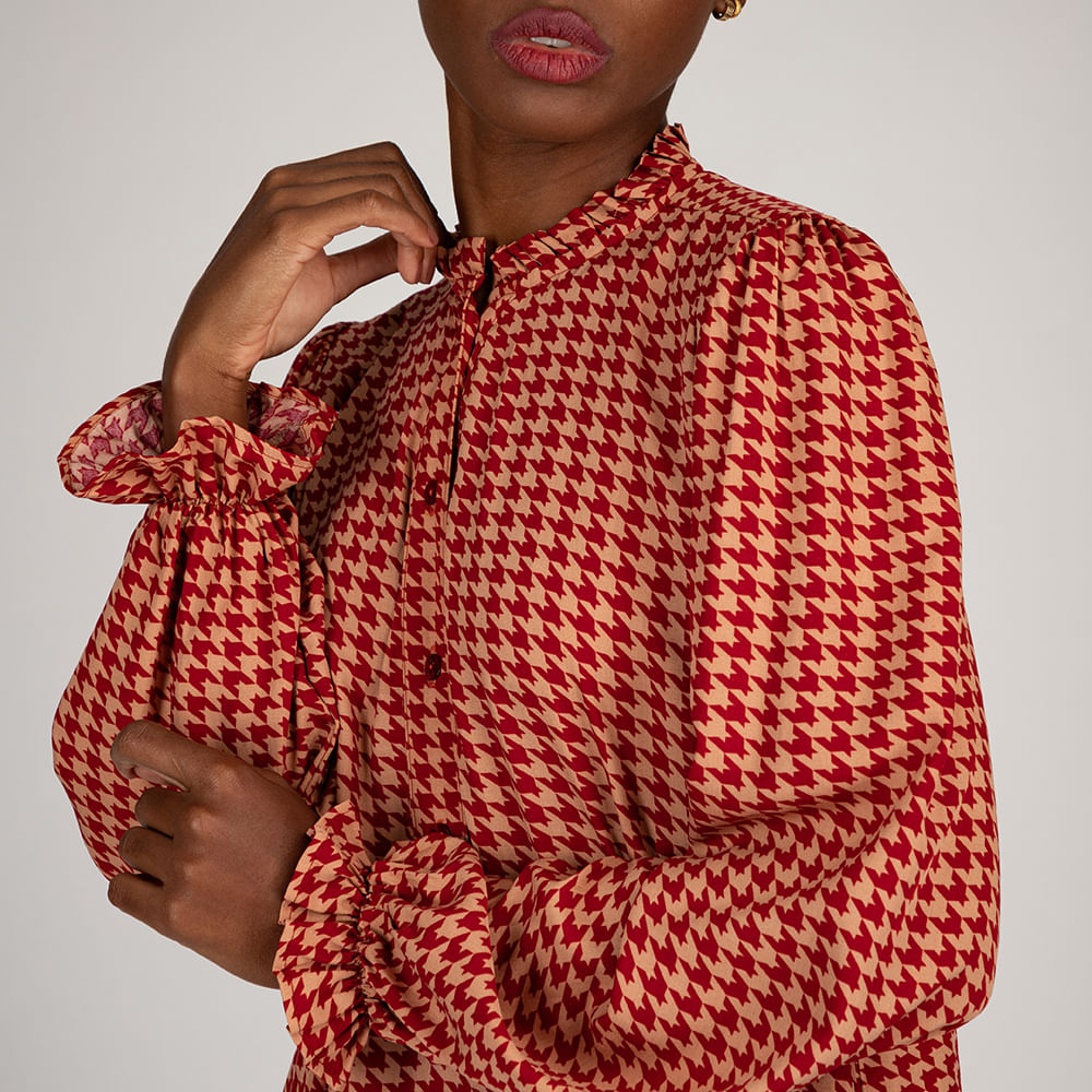 Chemise Curta Manga Longa Caramelo