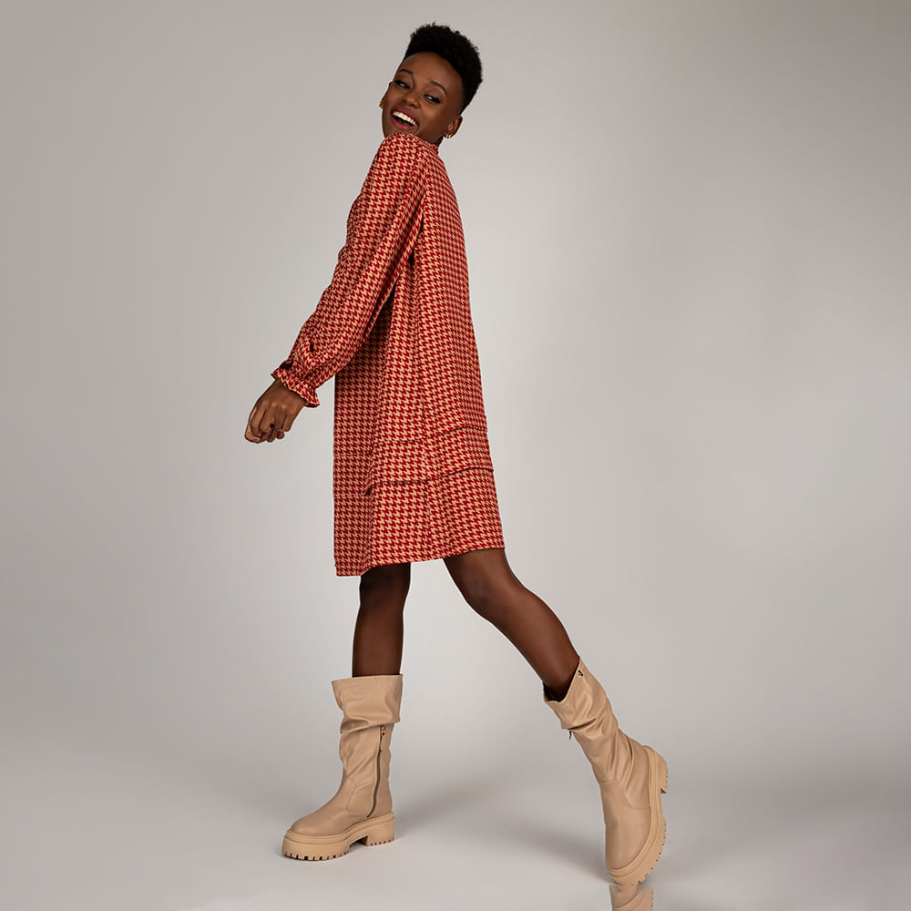 Chemise Curta Manga Longa Caramelo