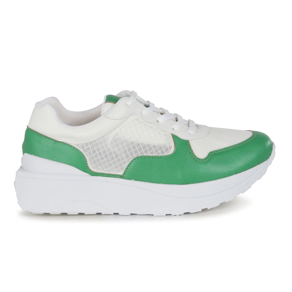 Tênis Flatform Jogging com Tela  Verde