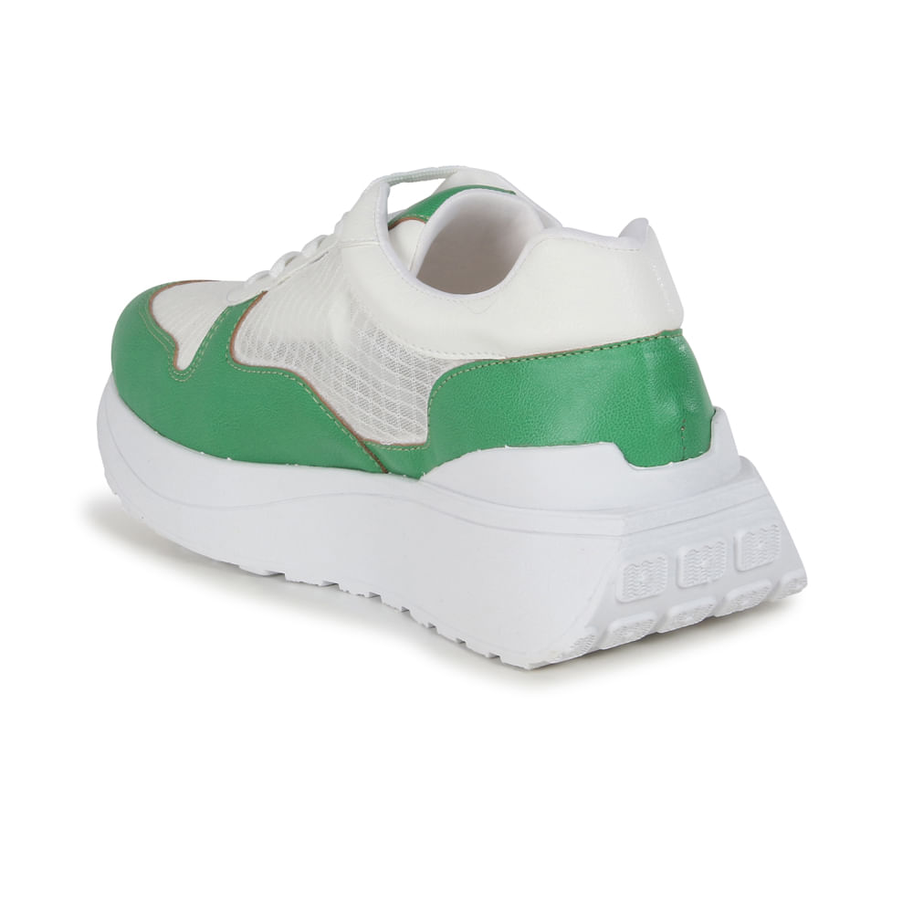 Tênis Flatform Jogging com Tela  Verde