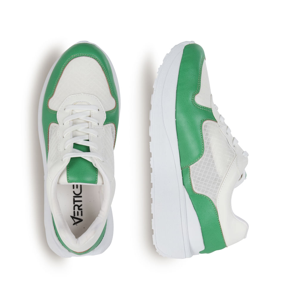 Tênis Flatform Jogging com Tela  Verde