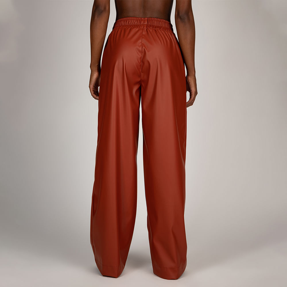 Calça Pantalona Cós Alto Cintura Elástico  Caramelo