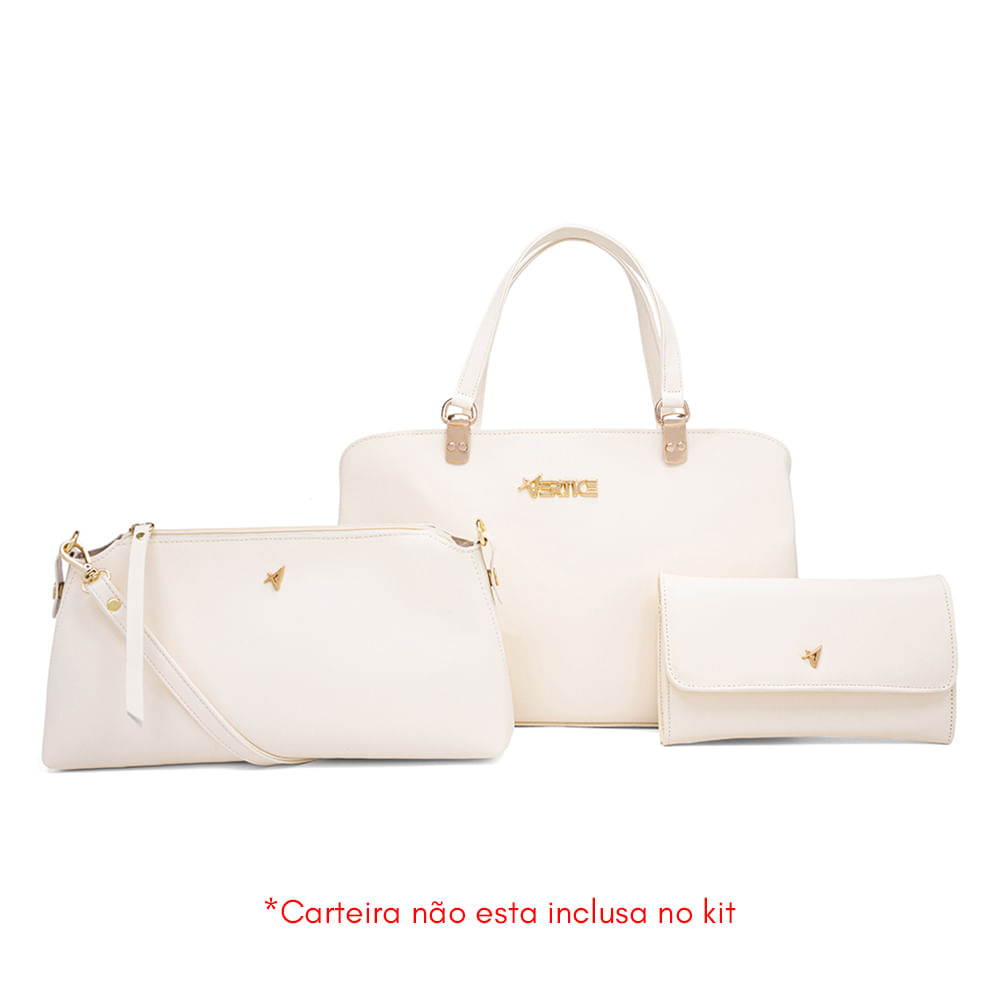 Kit Bolsa M Duas Alças Removível Off White