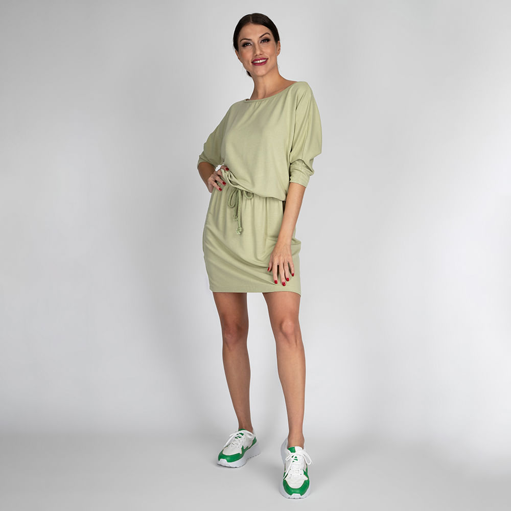 Vestido Moletinho Blusão  Verde
