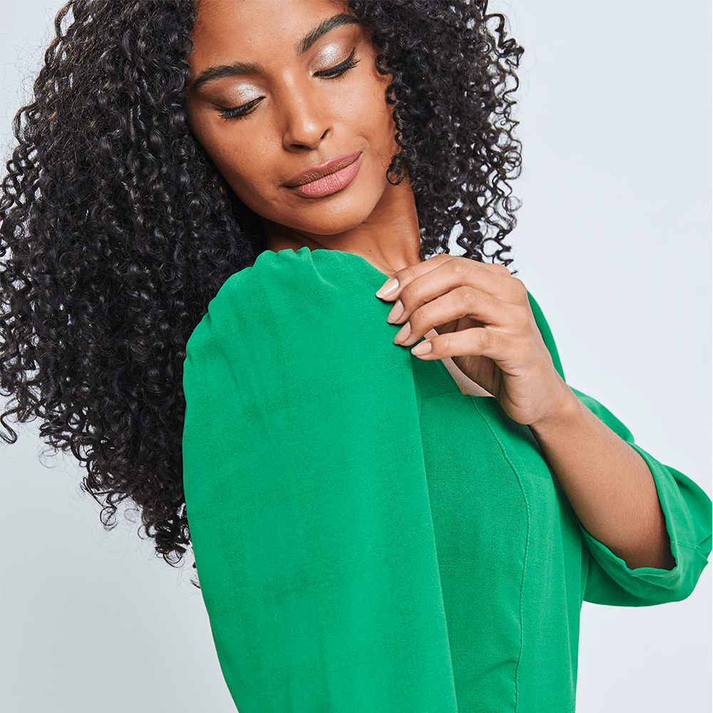 Vestido Longuete Decote Quadrado Manga Verde