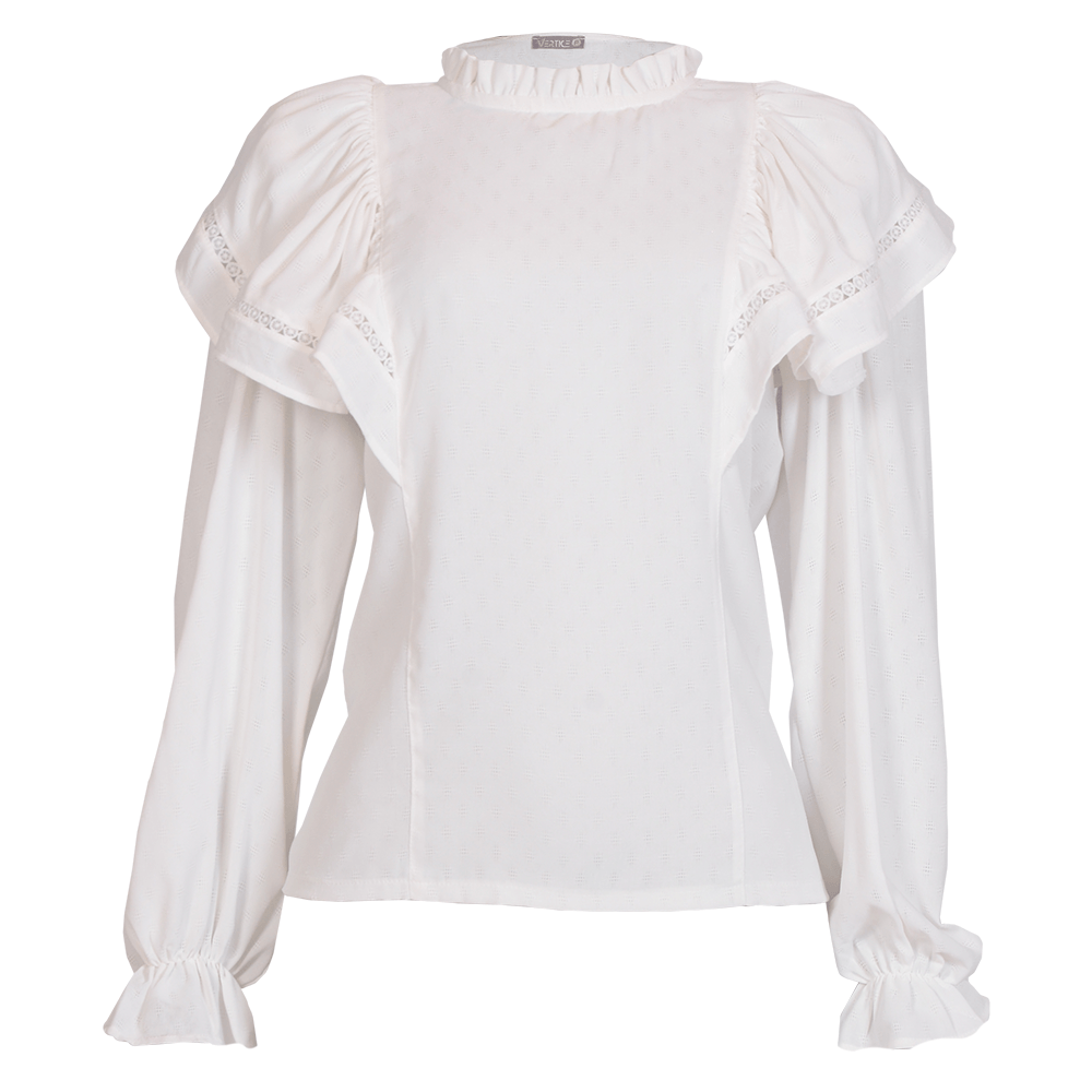 Blusa Babado Manga  Offwhite