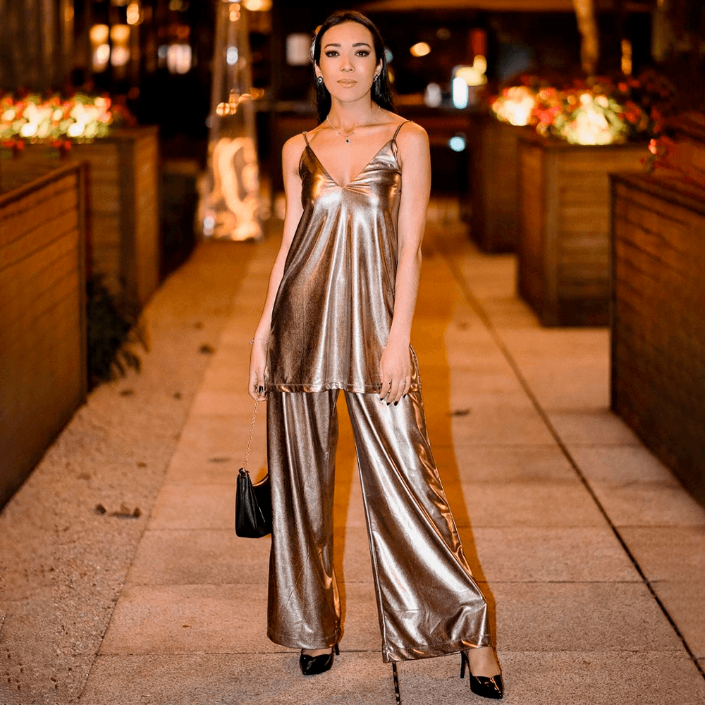 Regata Longa Brilho  Prata