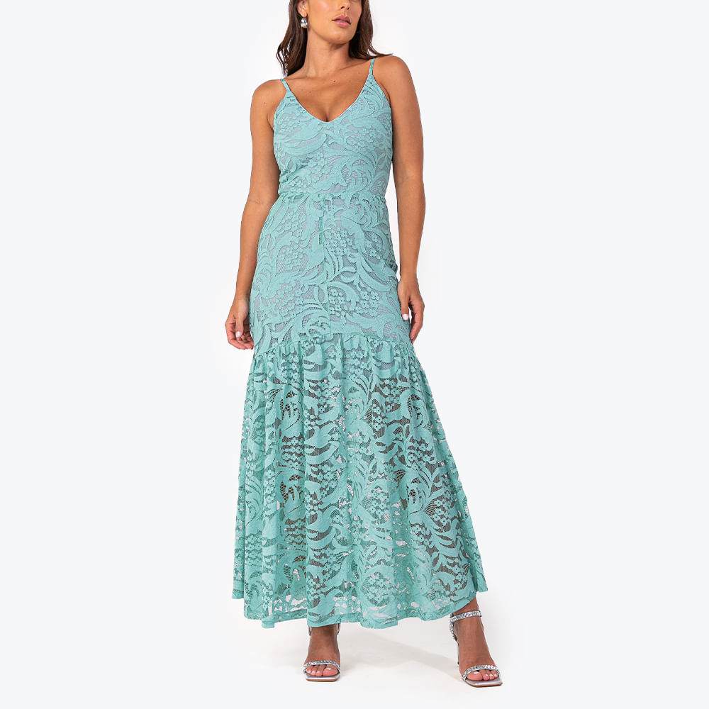 Vestido Renda Alcinha Verde