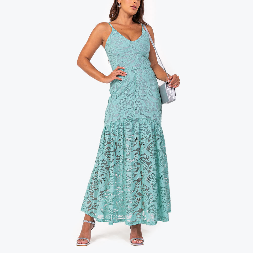 Vestido Renda Alcinha Verde