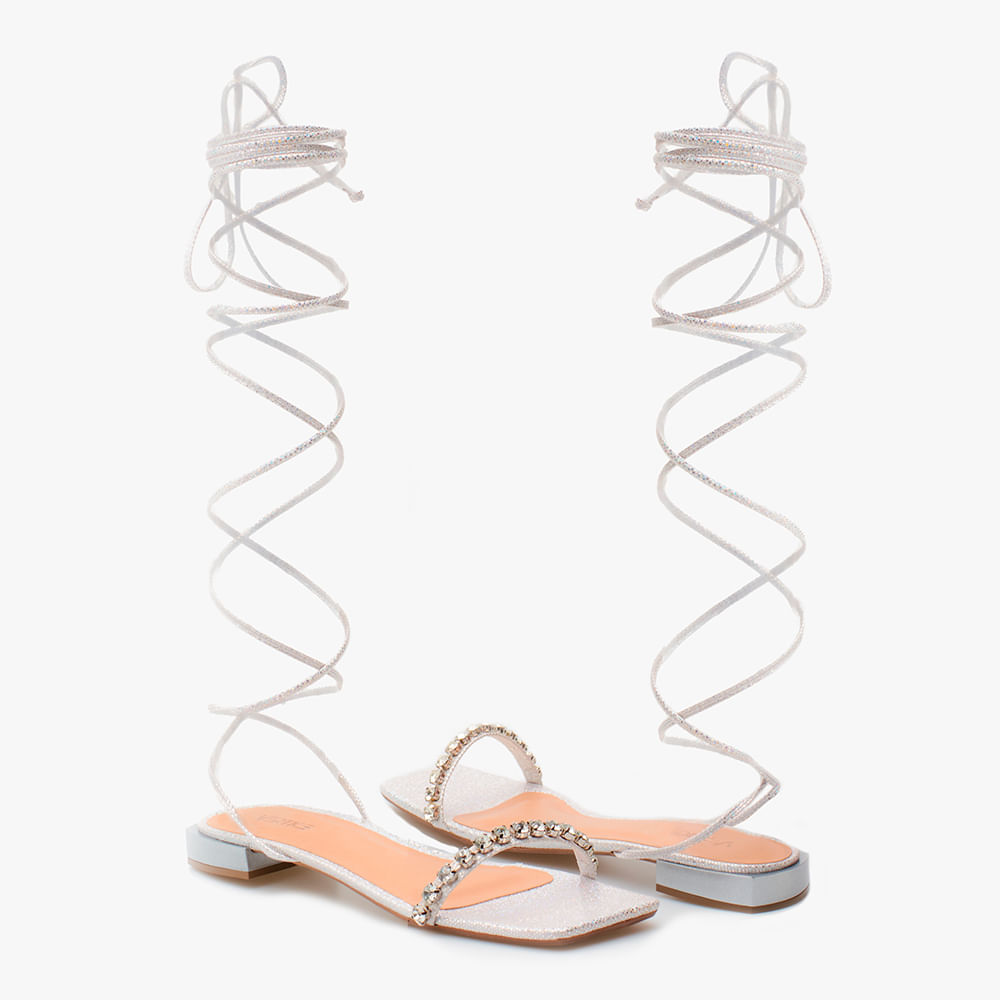 Rasteira Metalica Amarração Branco