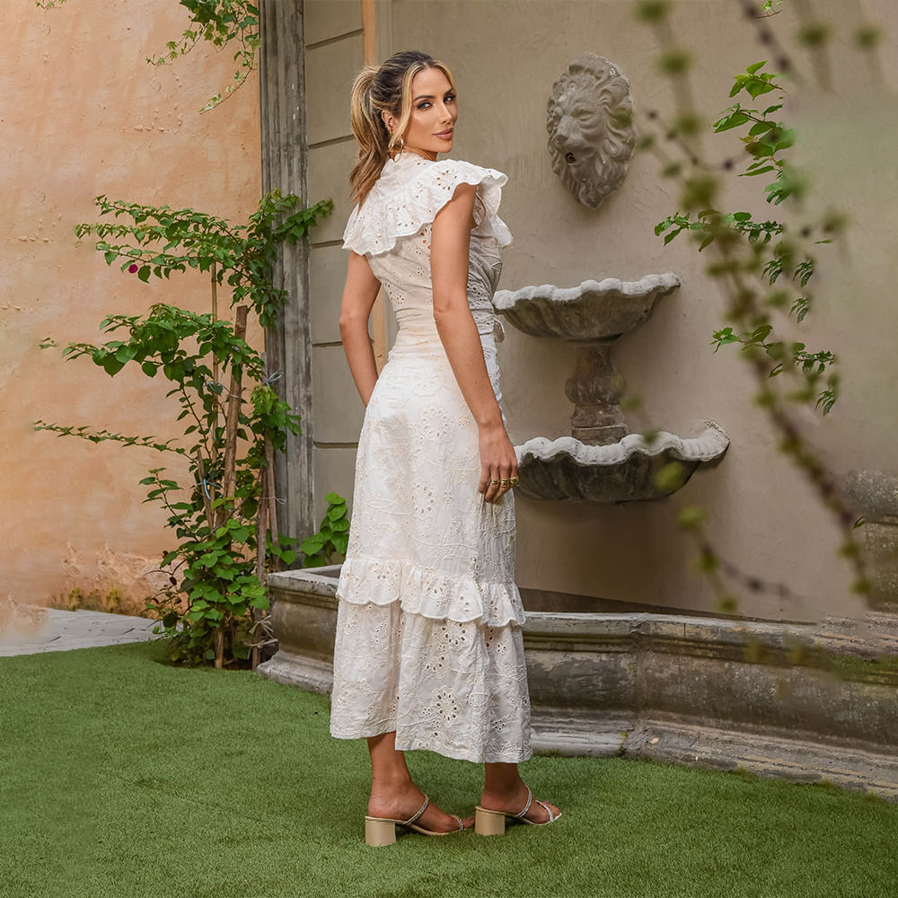 Conjunto Laise Babados Offwhite