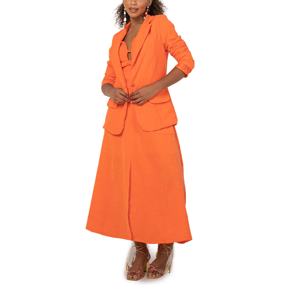 Blazer Linho Alfaiataria Coral