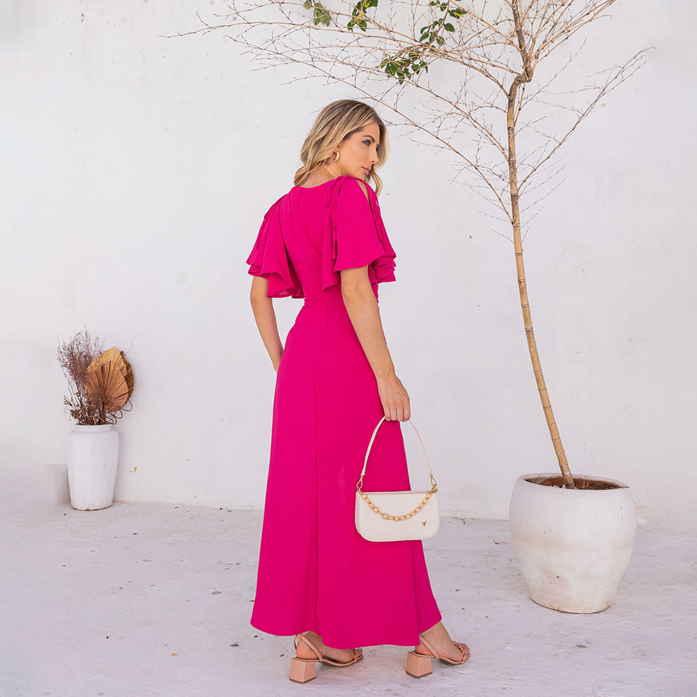 Vestido Longo Transpassado Pink